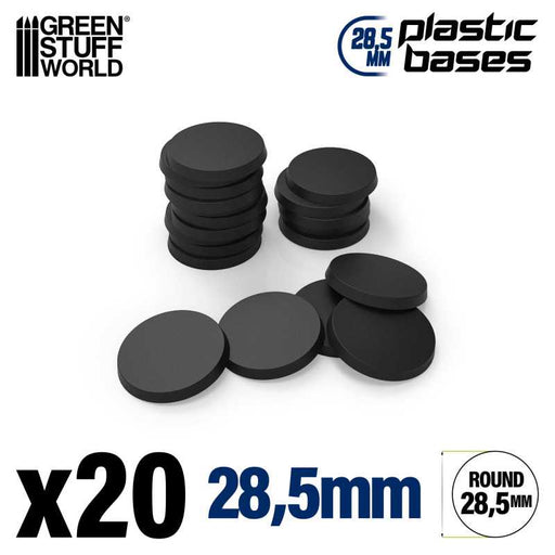 Plastic Bases - Round 28.5 mm Black