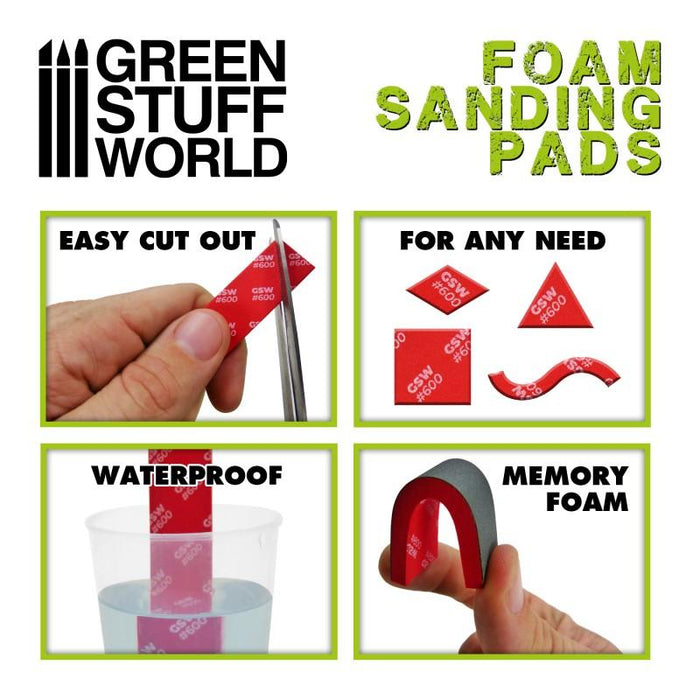Green Stuff World: Foam Sanding Pads - Fine Grit Assortment x20