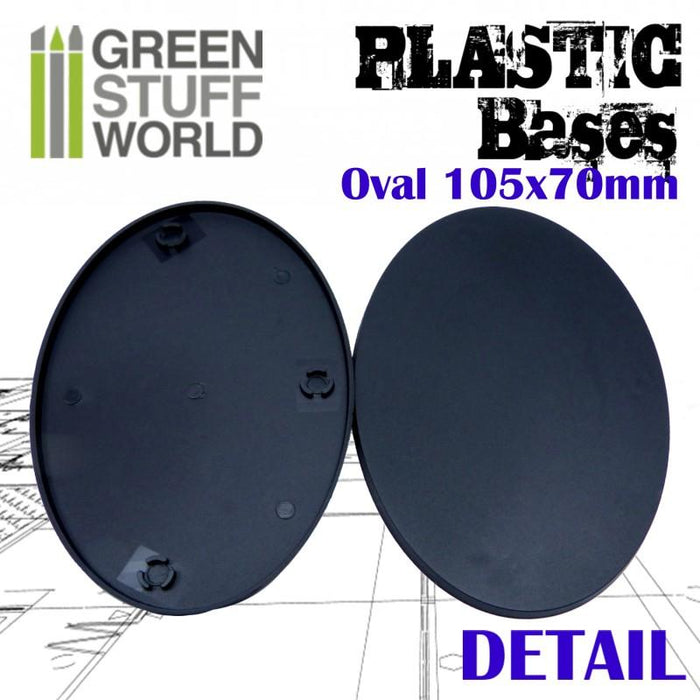 Plastic Bases - Oval 105x70mm Black