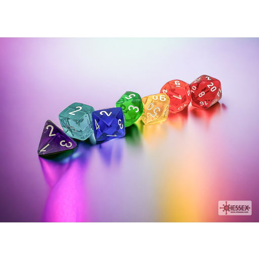 Chessex Polyhedral Dice: Prism Translucent GM & Beginner Player (7-Die Set)