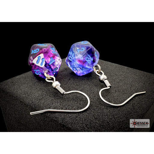 Chessex Hook Earrings: Nebula® Nocturnal™ Mini-Poly d20 Pair