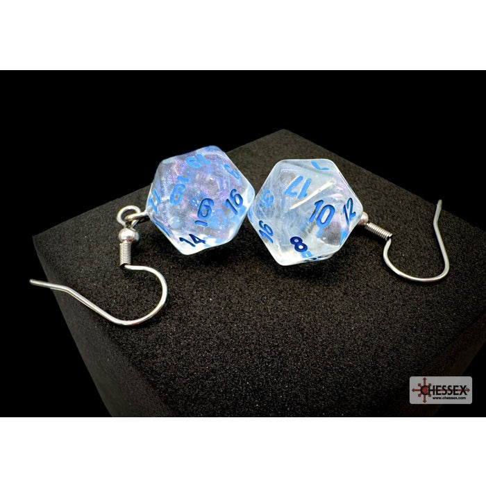 Chessex Hook Earrings: Borealis® Icicle™ Mini-Poly d20 Pair