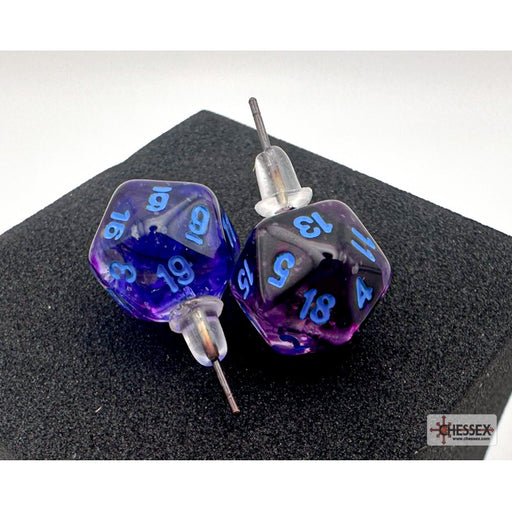 Chessex Stud Earrings: Nebula® Nocturnal™ Mini-Poly d20 Pair