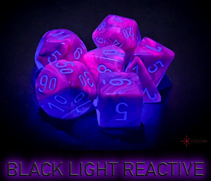 Chessex Festive Violet/White Polyhedral Dice (7-Die Set)