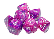 Festive Violet/White Polyhedral Dice (7-Die Set) | RPG Dice | Chessex