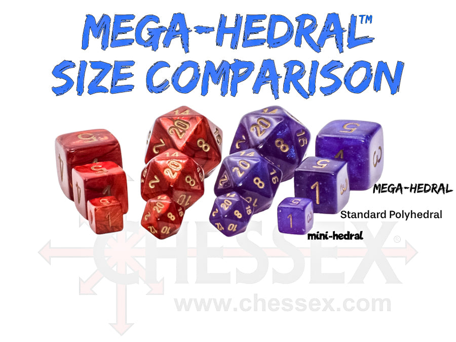 Chessex Mega-hedral 7-Die Set - Scarlet/Gold Scarab