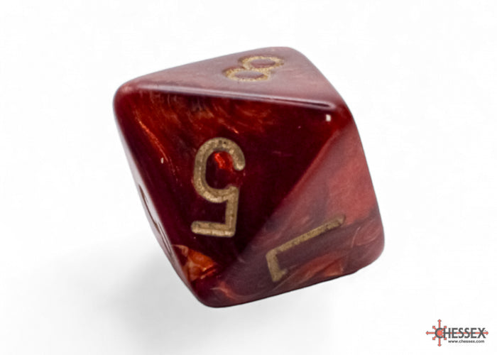 Chessex Mega-hedral 7-Die Set - Scarlet/Gold Scarab