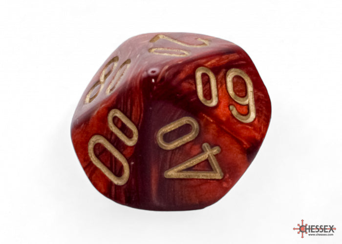 Chessex Mega-hedral 7-Die Set - Scarlet/Gold Scarab