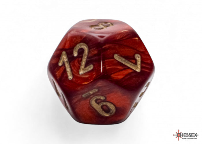 Chessex Mega-hedral 7-Die Set - Scarlet/Gold Scarab