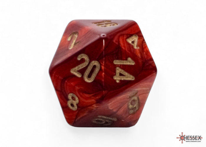 Chessex Mega-hedral 7-Die Set - Scarlet/Gold Scarab