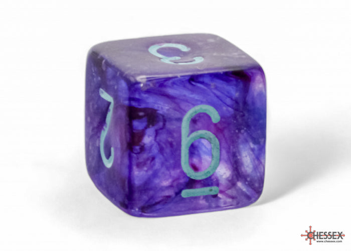 Chessex Mega-hedral Luminary 7-Die Set - Waterlily/White Nebula