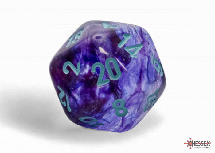 Chessex Mega-hedral Luminary 7-Die Set - Waterlily/White Nebula