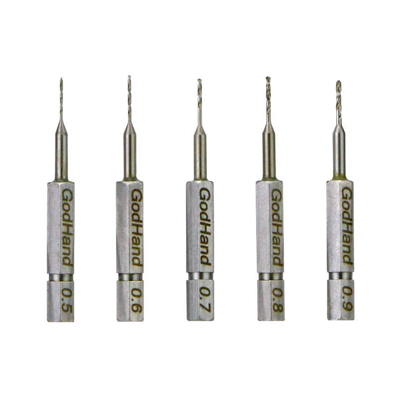 GodHand Quick Attachable Drill Bit Set A (0.5mm-0.9mm Set of 5)