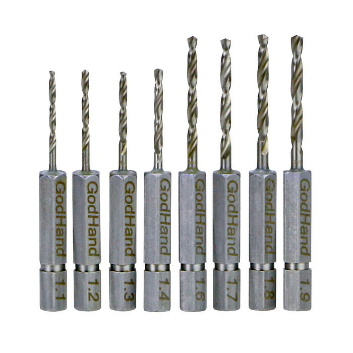 GodHand Quick Attachable Drill Bit Set C (1.1mm-1.9mm Set of 8)