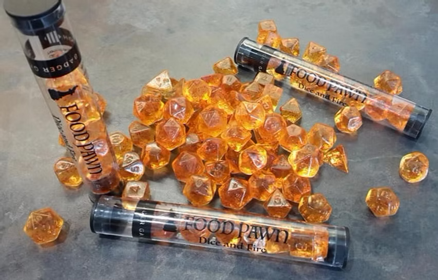 Food Pawn Jelly Polyhedral  Dice - Dice and fire