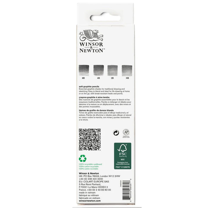 Winsor & Newton Soft Graphite Pencils with Eraser