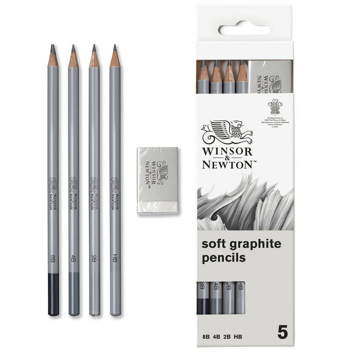 Winsor & Newton Soft Graphite Pencils with Eraser
