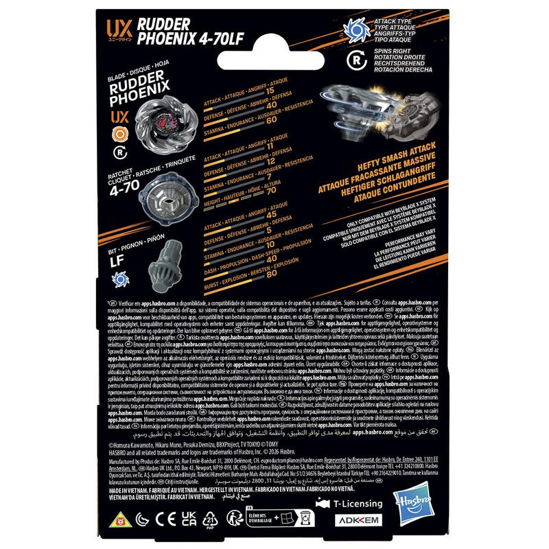 Beyblade X - Rudder Phoenix 4-70LF UX Starter Pack