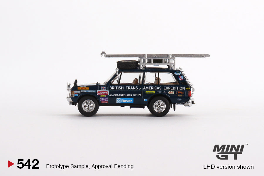 Mini GT Range Rover 1971 British Trans-Americas Expedition (VXC-868K) - Diecast