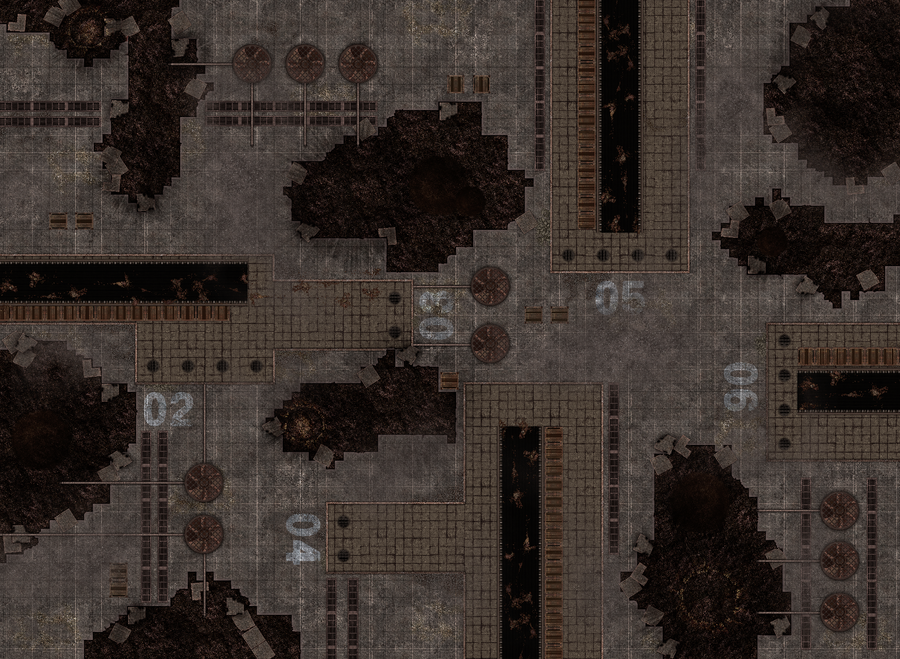 Double sided G-Mat: Imperial Refinery and Defiled Monastery - 44"x60"