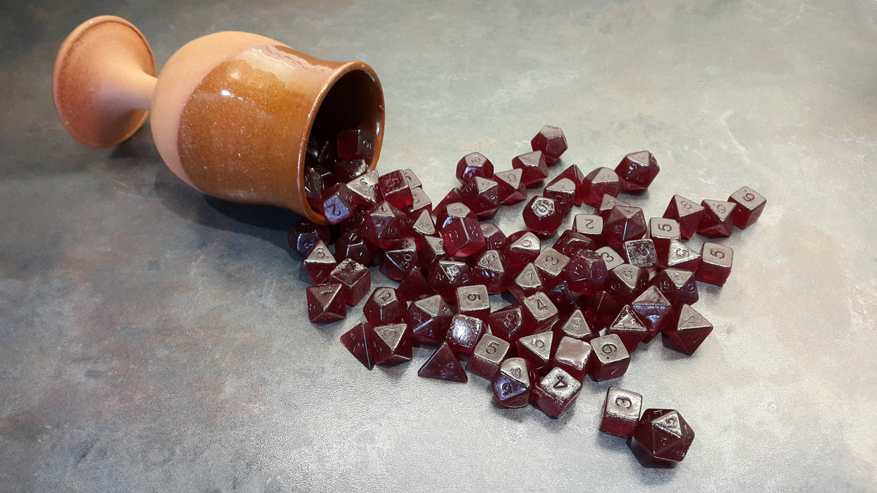 Food Pawn Jelly Polyhedral  Dice - No More Wineing