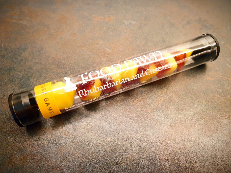 Food Pawn Jelly Polyhedral  Dice - Rhubarbarian and Custard