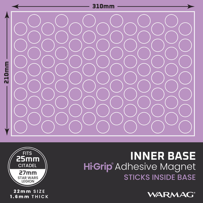 WarMag Hi-Grip Inner Base Magnets for 25mm Round Bases (Pack of 90)