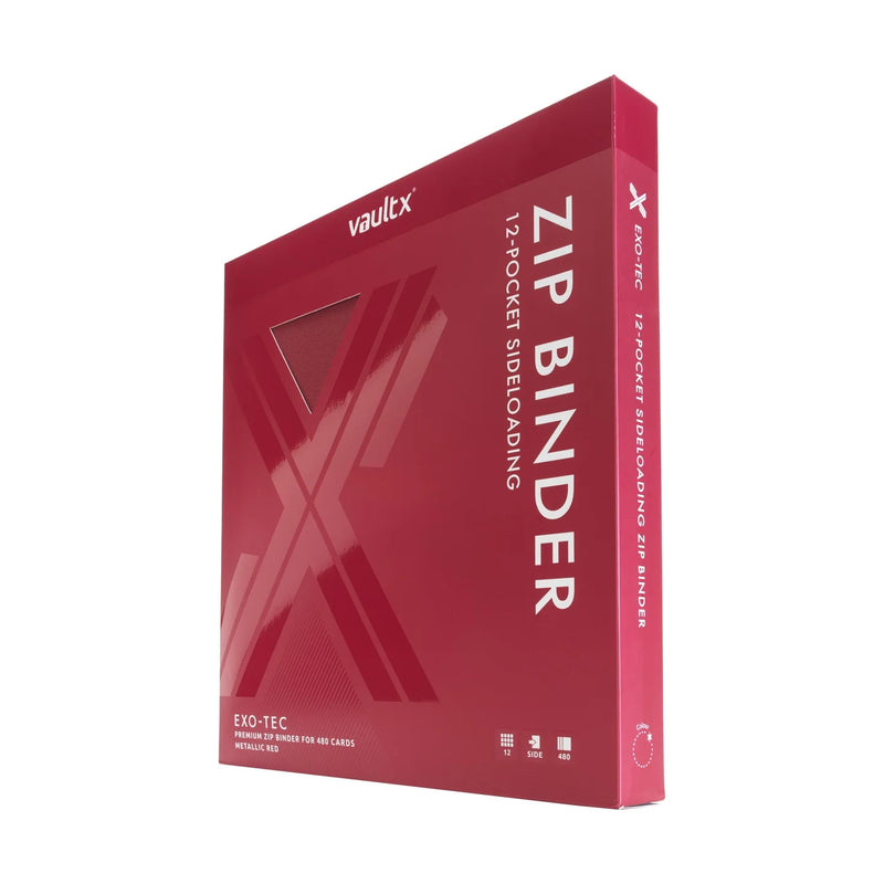 Vault X 12-Pocket Exo-Tec Zip Binder - Metallic Red