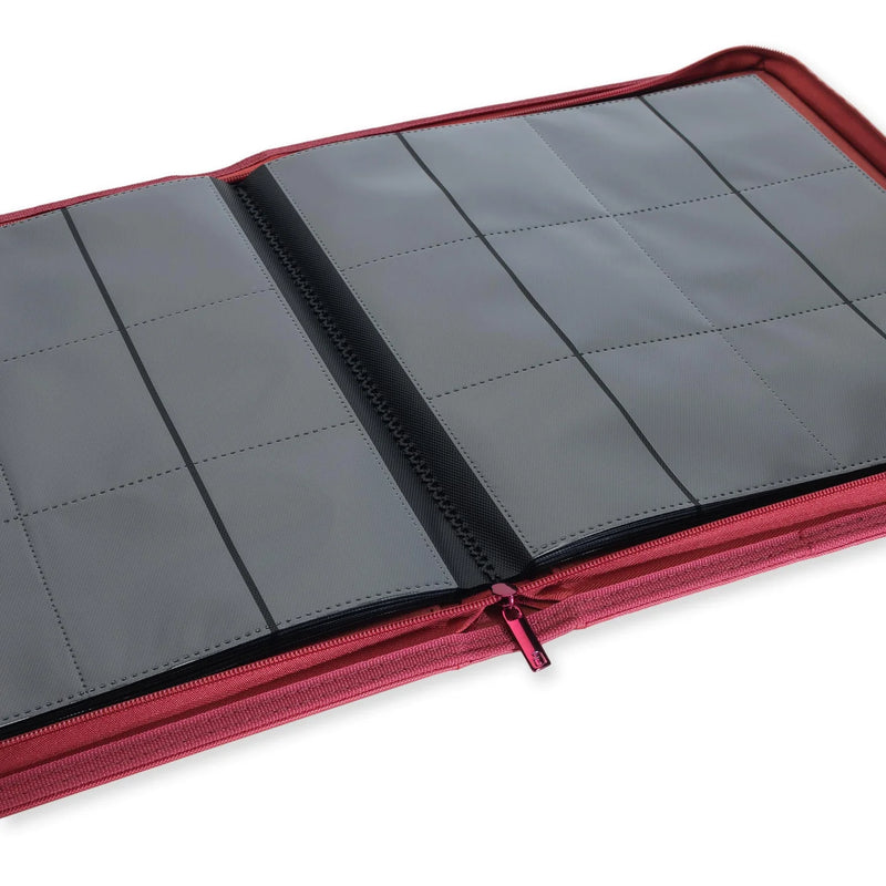 Vault X 12-Pocket Exo-Tec Zip Binder - Metallic Red