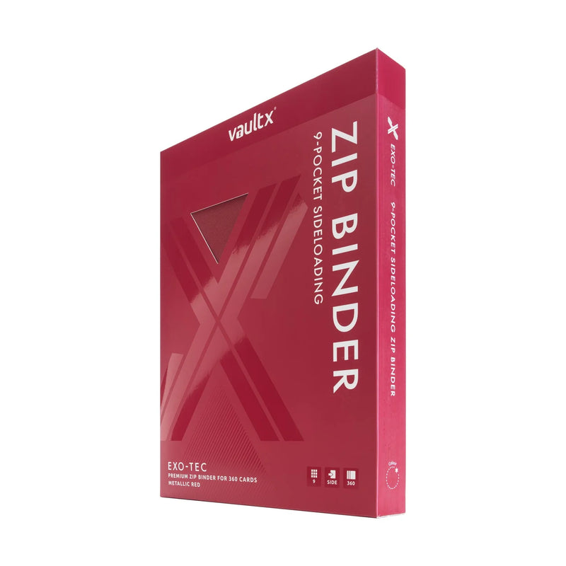 Vault X 9-Pocket Exo-Tec Zip Binder - Metallic Red