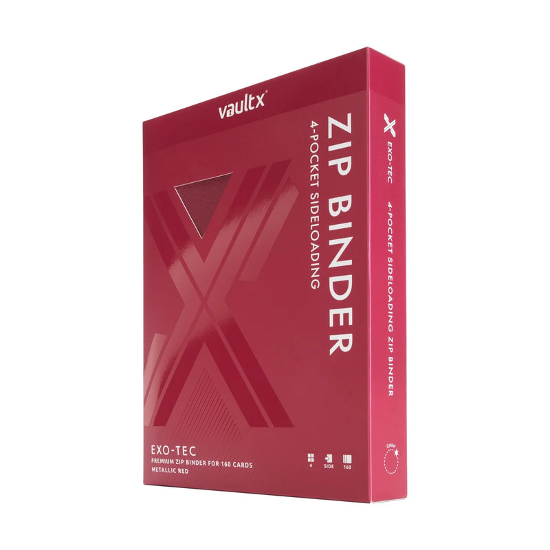 Vault X 4-Pocket Exo-Tec Zip Binder - Metallic Red