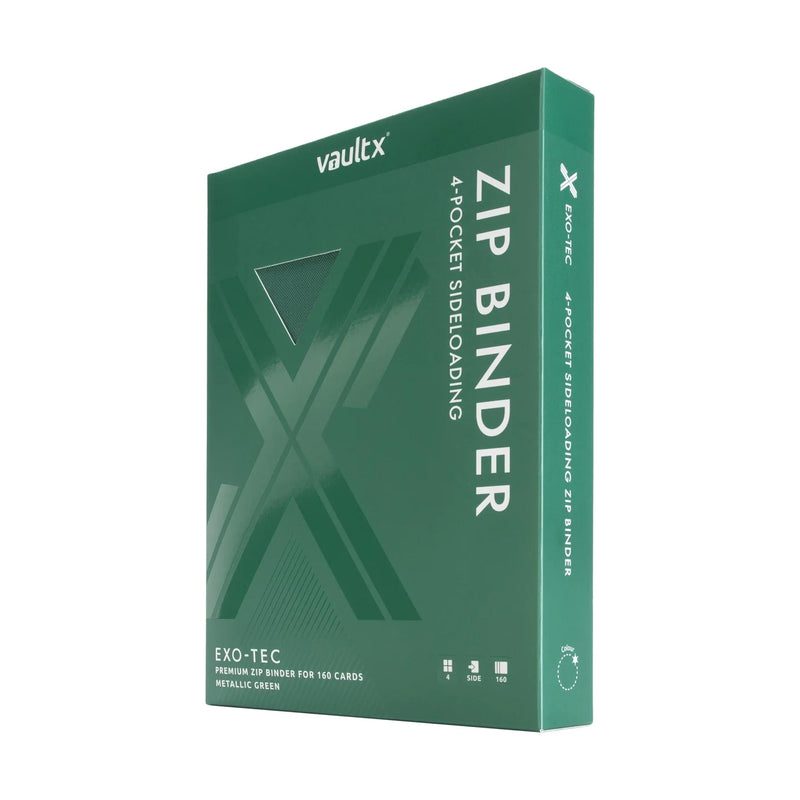 Vault X 4-Pocket Exo-Tec Zip Binder - Metallic Green