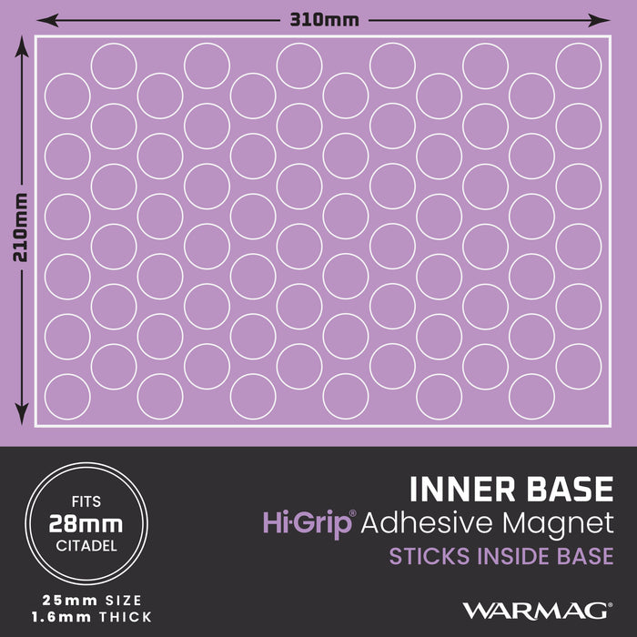 WarMag Hi-Grip Inner Base Magnets for 28.5mm Round Bases (Pack of 70)