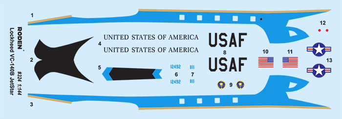 US Lockheed VC-140B Jetstar VIP (1:144)