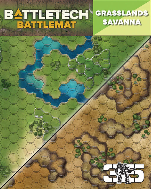 BattleTech: Neoprene Battlemat - Savannah/Grasslands 34"x22"