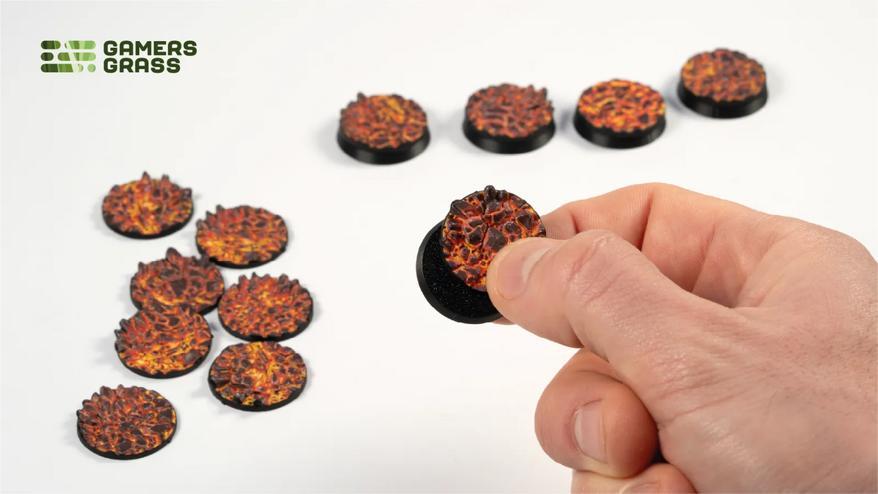 Battle Ready Toppers: Molten Lava - For Round 25mm Bases (x12)
