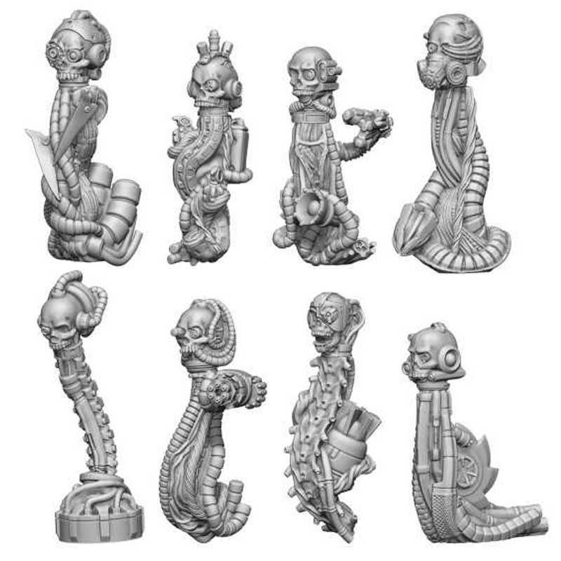 Resin Bits - Mechanical Skulls