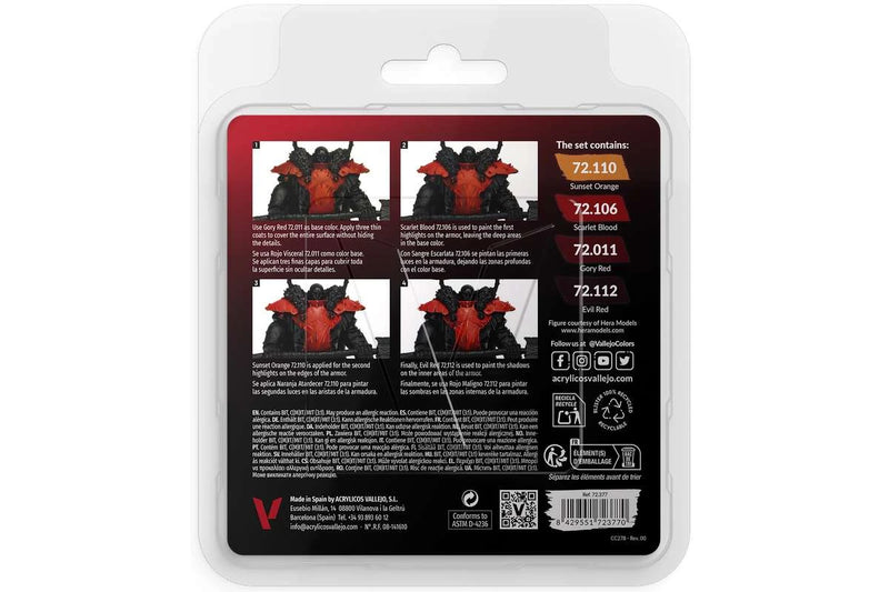 Vallejo Game Color - Red Colour Set