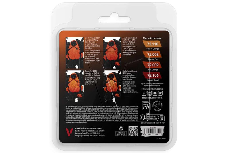 Vallejo Game Color -  Orange Colour Set