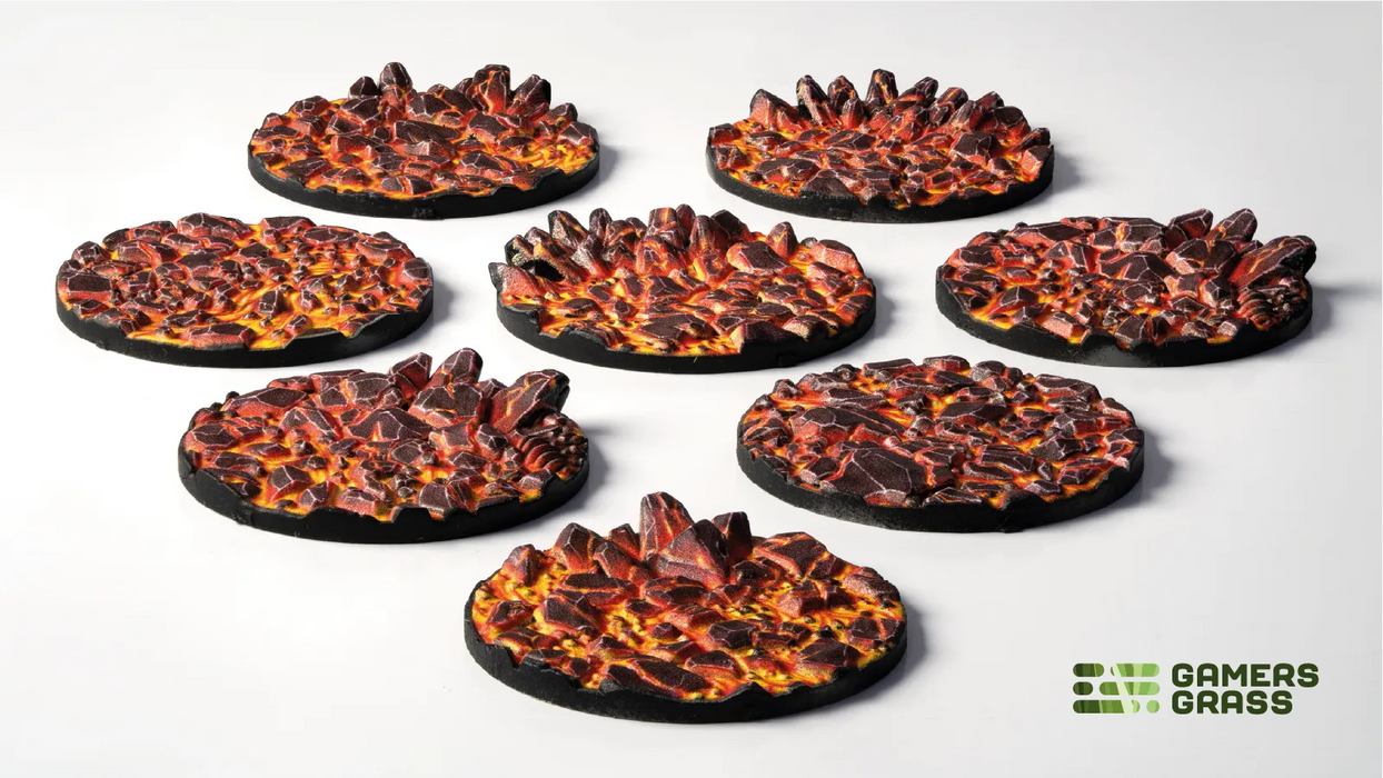 Battle Ready Toppers: Molten Lava - For Round 32mm Bases (x8)