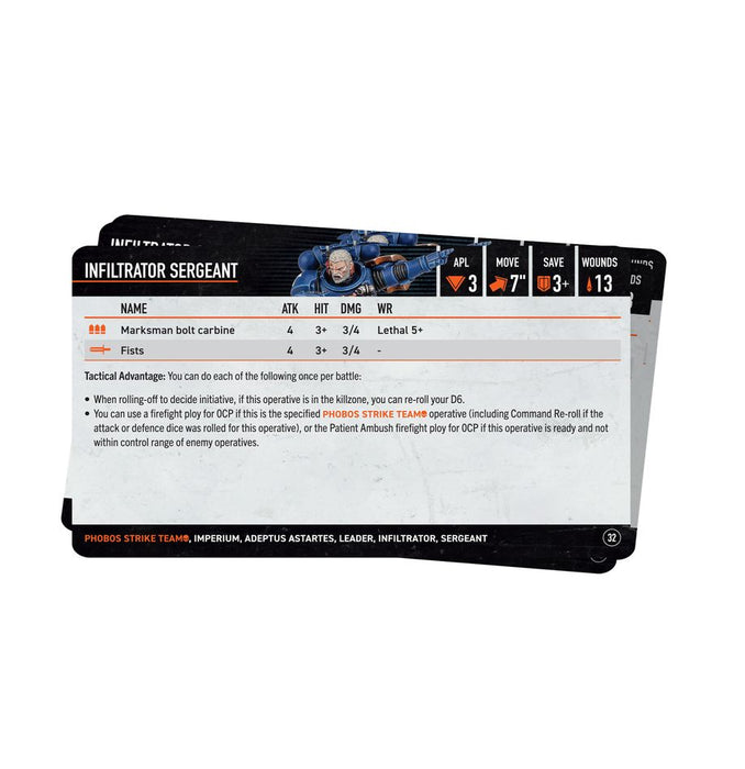 Kill Team Data Cards: Phobos Strike Team - Pre-Order