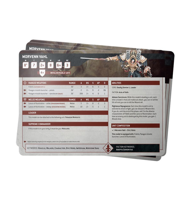 Datasheet Cards: Adepta Sororitas - Pre-Order