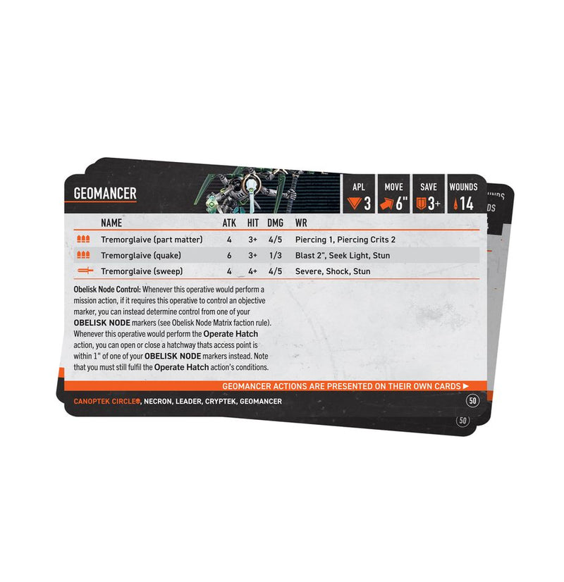 Kill Team Datacards: Canoptek Circle