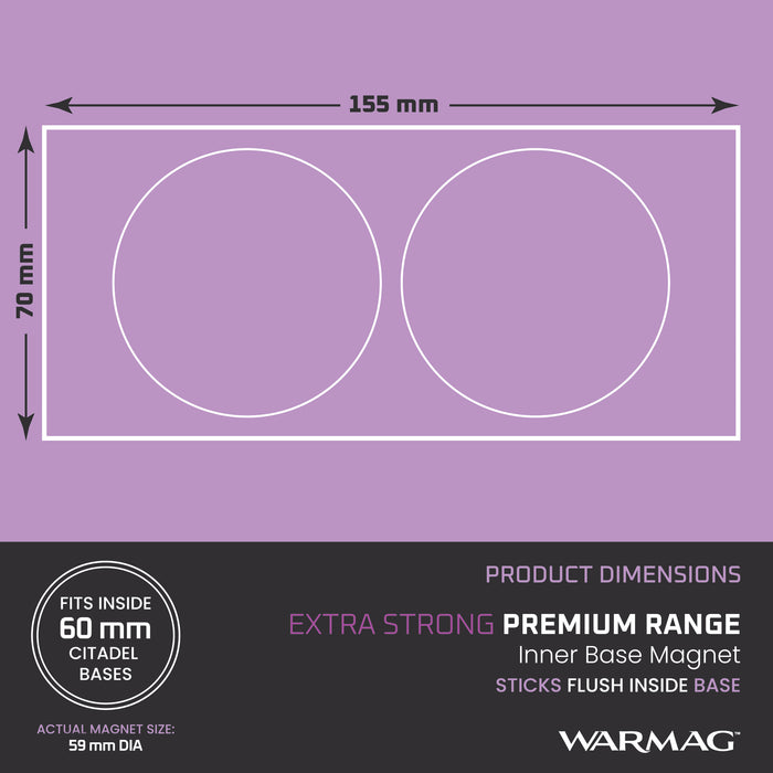 WarMag Hi-Grip Inner Base Magnets for 60mm Round Bases (Pack of 2)
