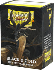 Black & Gold | Matte Dual Sleeves | Standard Size | Dragon Shield