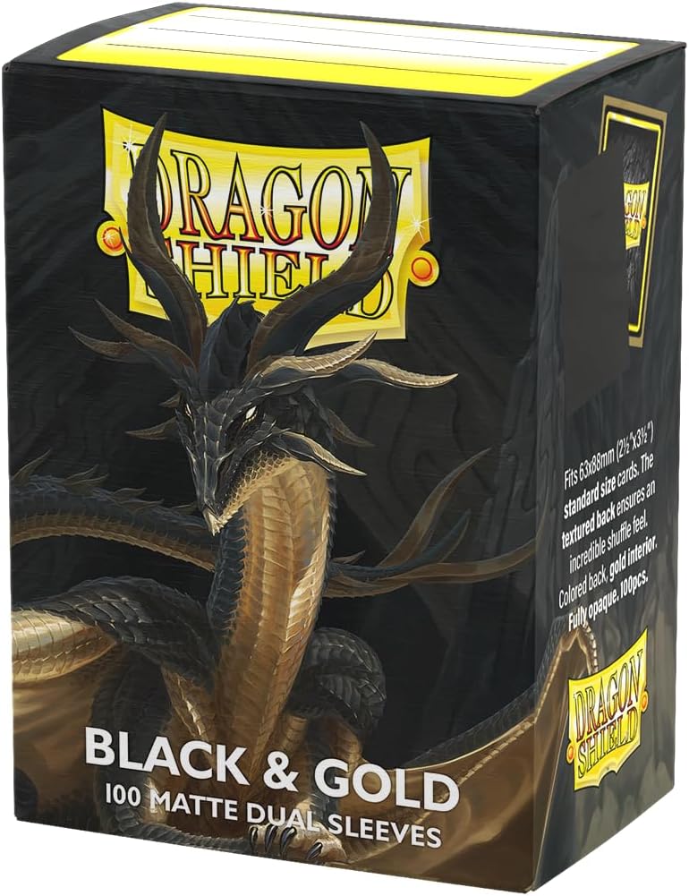 Black & Gold | Matte Dual Sleeves | Standard Size | Dragon Shield