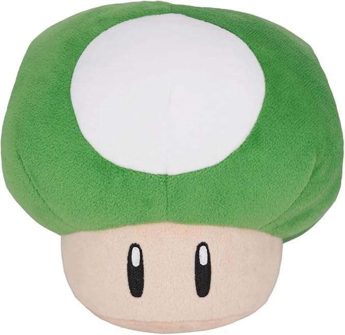 Super Mario 1 Up Mushroom Junior Plush - 6 Inch