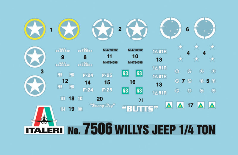 Italeri Willys Jeep 1/4 Ton 4x4 1:72