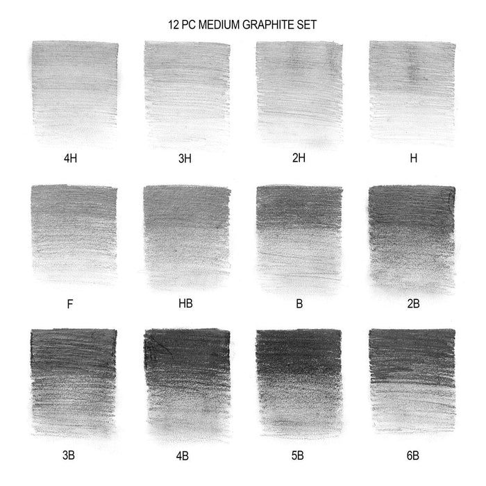 Winsor & Newton Medium Graphite Pencils x12 in Tin