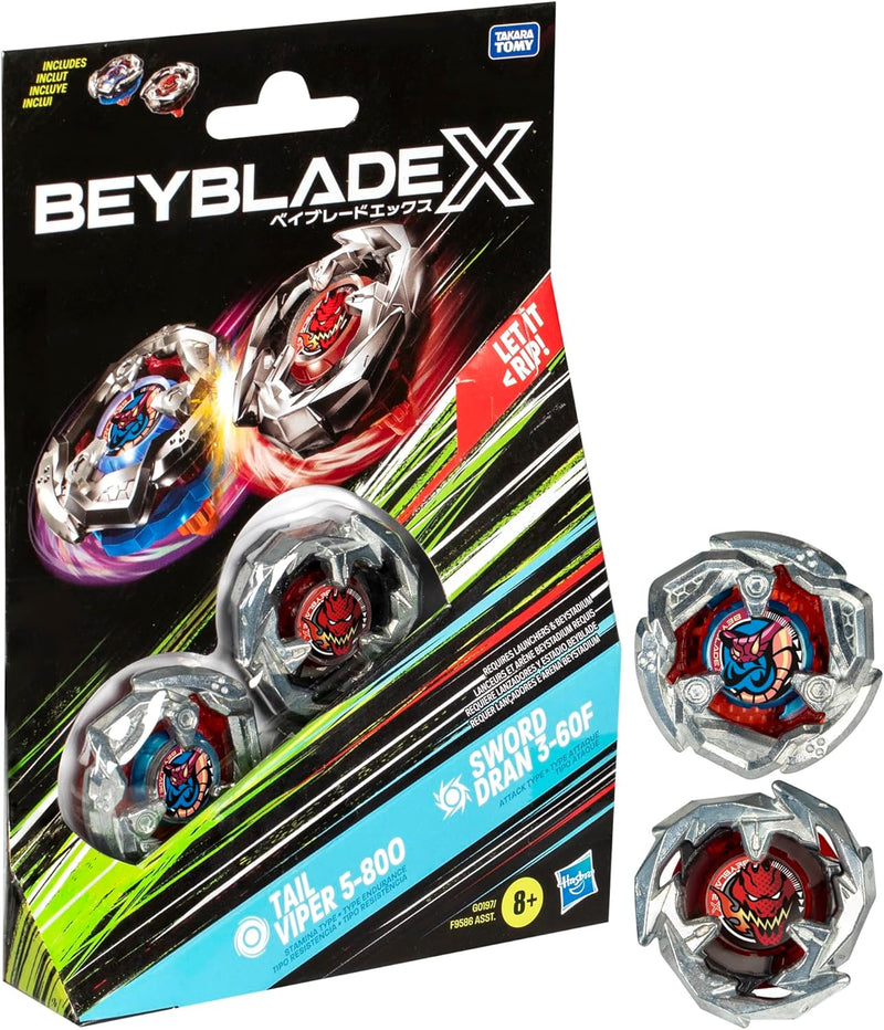 Beyblade X - Tail Viper 5-80O and Sword Dran 3-60F Dual Pack